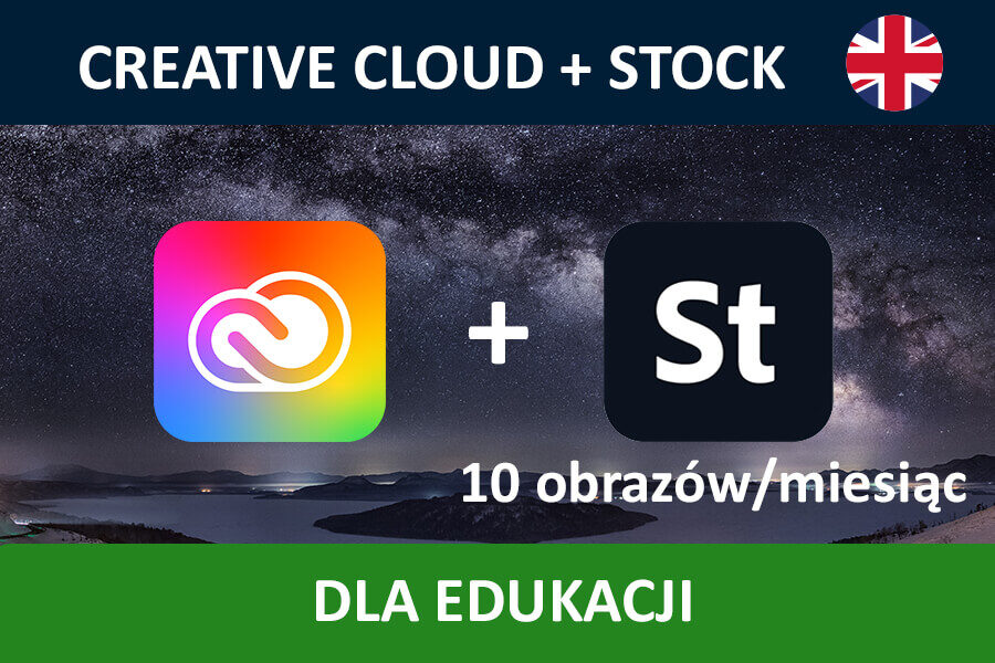 Adobe Creative Cloud for Teams All Apps nowa subskrypcja EDU ENG + STOCK
