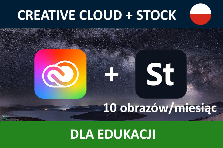 Adobe Creative Cloud for Teams All Apps odnowienie subskrypcji EDU MULTI/PL + STOCK