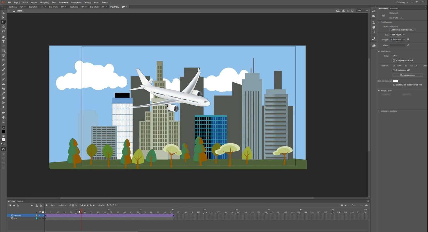 Adobe Animate - interfejs