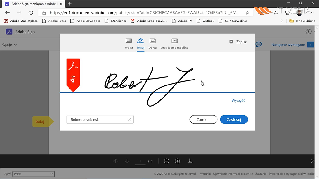 Adobe Sign - podpis elektroniczny