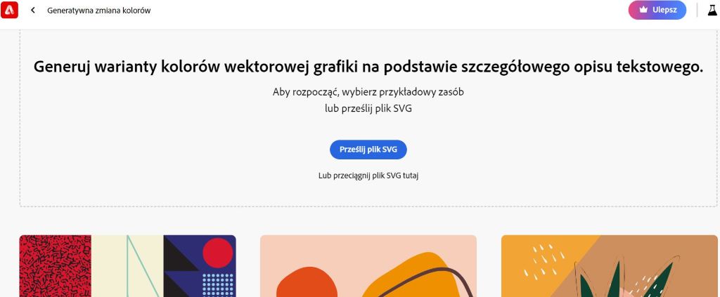 adobe firefly screen ekranu generatywnej zmiany kolorów